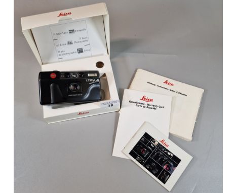 Leica Mini II 35mm compact camera with Elma 3.5/35 lens, in original box with outer carton. Instruction booklets etc. (B.P. 2