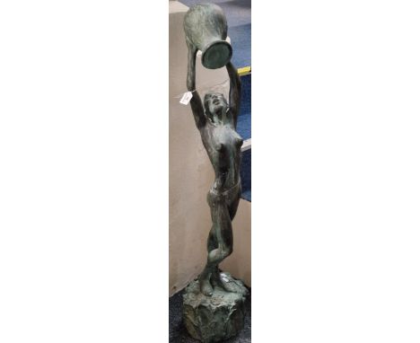 Enzo Plazzotta (Italian 1921-1981), patinated  bronze sculpture 'The Pitcher Girl'. With foundry mark of Luigi Tommasi. Numbe