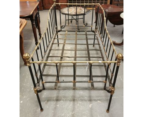 Victorian brass and wrought metal babies' cot. (B.P. 21% + VAT)