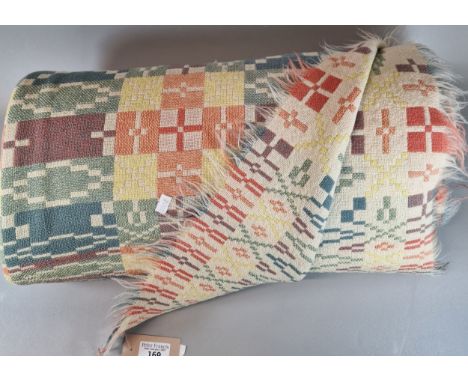 Vintage multi-coloured geometric Welsh carthen. (B.P. 21% + VAT).&nbsp;Dimensions - 220x95cm approx. Possibly faded. Fraying 