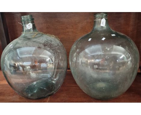 Two similar vintage glass Carboys. (2) (B.P. 21% + VAT)