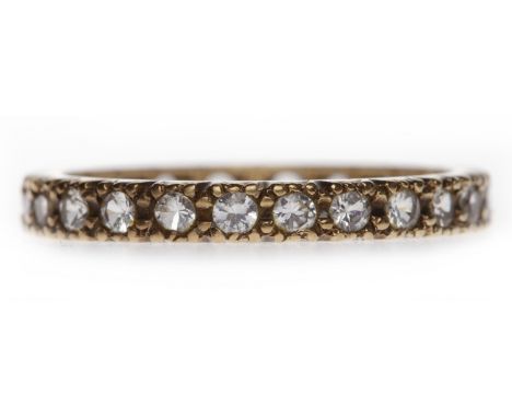 NINE CARAT GOLD FULL ETERNITY RING
the round brilliant cut diamonds totalling approximately 0.48 carats, size P, 2.3g