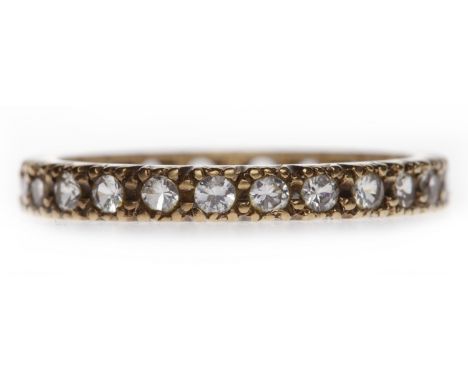 NINE CARAT GOLD FULL ETERNITY RING
the round brilliant cut diamonds totalling approximately 0.48 carats, size P, 2.3g