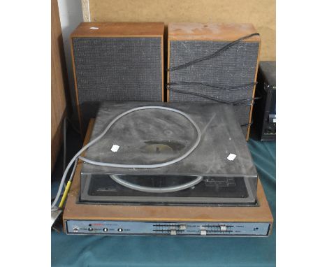 A Vintage Rank Radio Record Player and Speakers (Untested) 