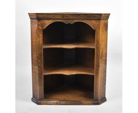 A Modern Oak Wall Hanging Open Two Shelf Wall Cabinet, 67cms Wide and 76cms High 