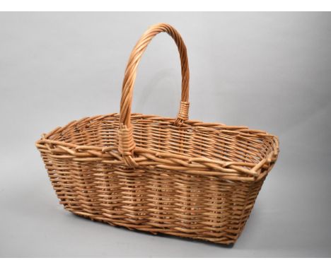 A Vintage Wicker Shopping Basket, 41cms Wide 