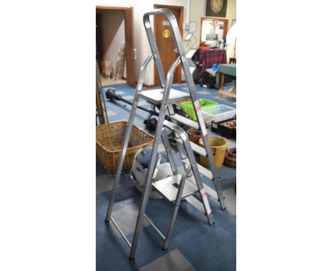 Two Modern Aluminium Step Ladders 
