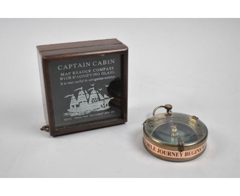 A Reproduction Model of a Captain's Cabin Map Reader Compass with Magnifying Glass, as made by Spencer and Co, London 1905 