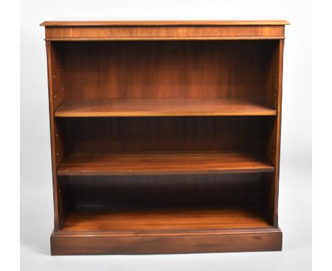 A Modern Adjustable Two Shelf Open Bookcase in Mahogany, 91cms Wide 