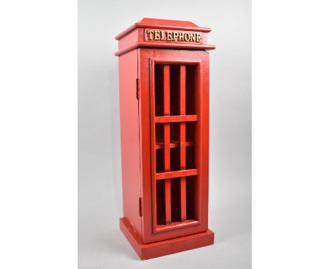 A Modern Wooden Novelty Single Shelf Cabinet in the Form of a Telephone Box, 52cms High 