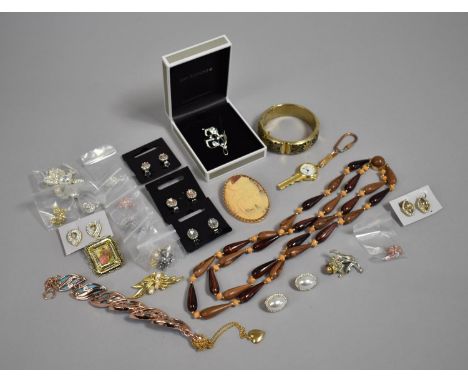 A Collection of Various Costume Jewellery to include Wrist Watch, Bangle, Earrings Etc 