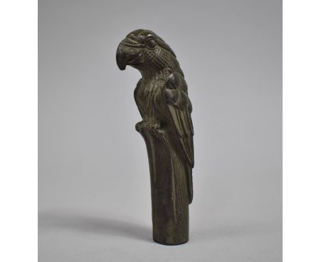 A Novelty Walking Stick Handle in the Form of a Parrot, 14cms High 