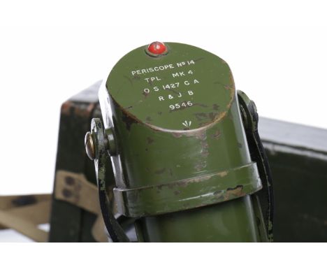WWII TRENCH PERISCOPEmarked 'Periscope No. 14 TPL MK 4 OS 1427 R & J B 9546', 43cm long, in green carry case