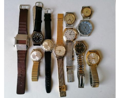An assortment of vintage gents watches to include two Rotary manuals, Sekondas, etc
