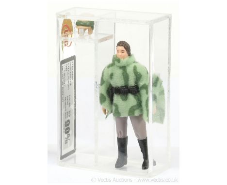 Kenner Star Wars vintage Princess Leia battle poncho (no COO) 3 3/4" figure, UKG Graded 90% GOLD Figure 90 Paint 90 Poncho 90