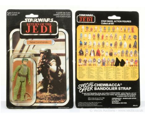 Palitoy Star Wars vintage Return of the Jedi Rebel Commando 3 3/4" figure, Mint, within Near Mint (slightly yellowed) bubble,