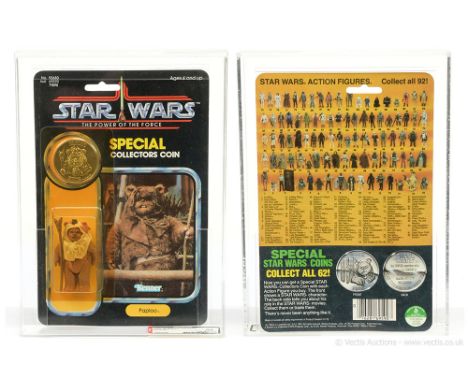 Kenner Star Wars vintage The Power of the Force Paploo 3 3/4" figure, AFA Graded 85 Y-NM+ Card 85 Bubble 85 Figure 85, upon p