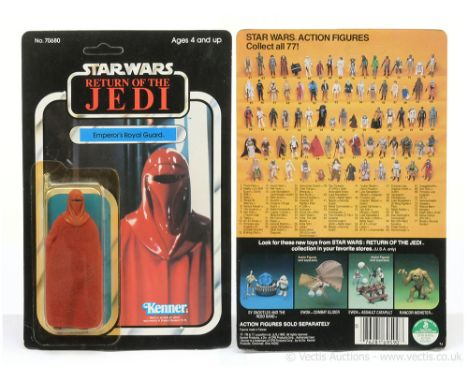 Kenner Star Wars vintage Return of the Jedi Emperor's Royal Guard 3 3/4" figure, Mint, within Excellent (yellowed) bubble, up