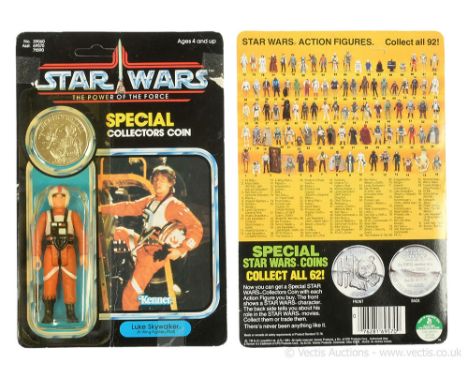 Kenner Star Wars vintage The Power of the Force Luke Skywalker X-Wing Pilot 3 3/4" figure, Mint, within Fair (dented, cracked