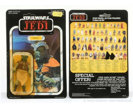Palitoy Star Wars vintage Return of the Jedi Klaatu 3 3/4" figure, Mint, within Excellent (yellowed) bubble, upon Near Mint u