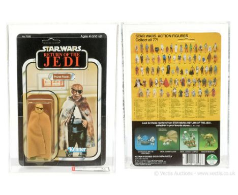 Kenner Star Wars vintage Return of the Jedi Prune Face 3 3/4" figure, AFA Graded 85 Y-MN+, upon un-punched 77 back card.