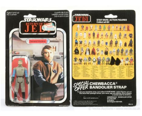 Palitoy Star Wars vintage Return of the Jedi General Madine 3 3/4" figure, Mint, within Good (dented) Tri-Logo bubble, upon E