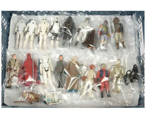 Kenner Star Wars vintage 3 3/4" figures x nineteen including Stormtrooper x 3, Biker Scout, TIE Fighter Pilot, AT-ST Driver, 