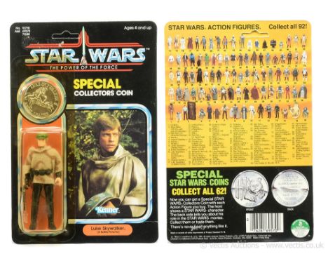 Kenner Star Wars vintage The Power of the Force Luke Skywalker Battle Poncho 3 3/4" figure, Mint, within Good Plus (dented an