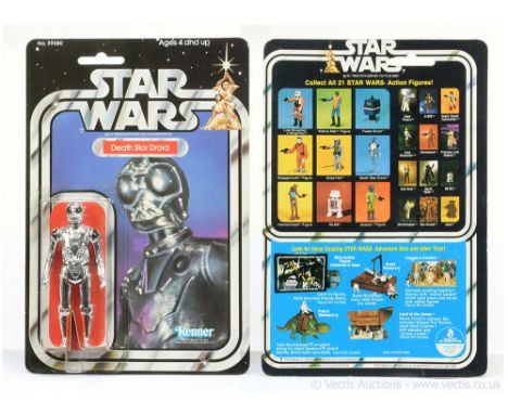 Kenner Star Wars vintage Death Star Droid 3 3/4" figure, Mint, within Excellent (very slight dent) bubble, upon Near Mint pun