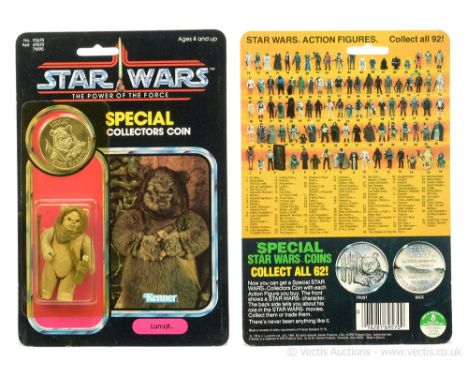 Kenner Star Wars vintage The Power of the Force Lumat 3 3/4" figure, Mint, within Excellent (yellowed) bubble, upon Excellent
