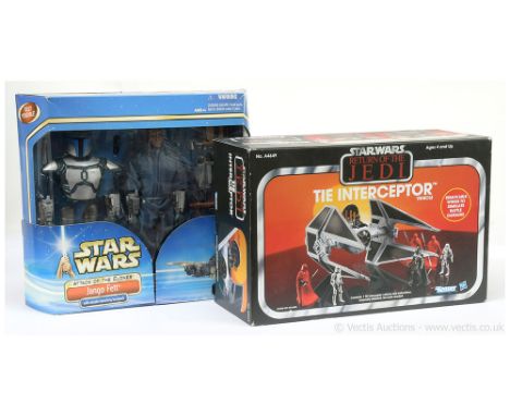 Hasbro Star Wars Episode 2 Attack of the Clones Jango Fett 12" figure set, within Good Plus sealed packaging. Kenner Sat Wars