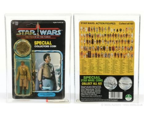 Kenner Star Wars vintage The Power of the Force Lando Calrissian General Pilot 3 3/4" figure, AFA Graded 85 Y-NM+ Card 85 Bub