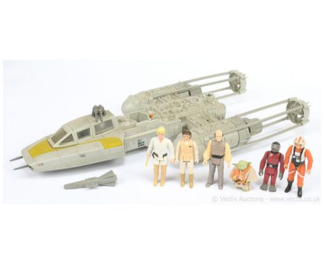 Kenner Star Wars vintage 3 3/4" figures x six including Luke Skywalker, Luke Skywalker X-wing Pilot, Princess Leia Hoth, Lobo