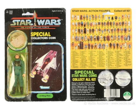 Kenner Star Wars vintage The Power of the Force A-Wing Pilot 3 3/4" figure, Mint, within Good (dented and yellowed) bubble, u