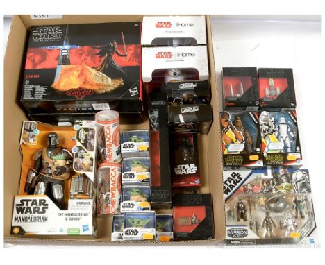 Quantity of Hasbro Star Wars modern collectables including Black Series Center Piece Kylo Ren and Darth Vader, Titanium Black