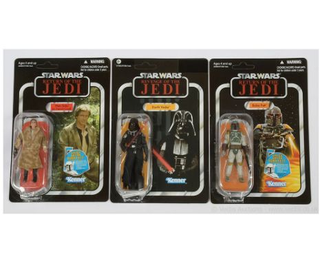 Kenner Star Wars modern Vintage Collection 3 3/4" figures x three including Han Solo Trench Coat VC62, Darth Vader REVENGE OF