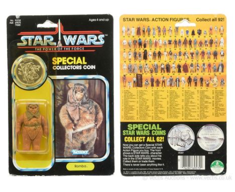 Kenner Star Wars vintage The Power of the Force Romba 3 3/4" figure, Mint, within Near Mint (yellowed) bubble, upon Good (cre