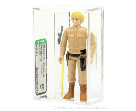 Kenner Star Wars vintage Luke Skywalker Bespin Fatigues Blonde Hair (HK) 3 3/4" figure AFA Graded 80 NM.