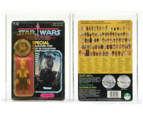Kenner Star Wars vintage The Power of the Force Yak Face 3 3/4" figure, AFA Graded 70 Y-EX+, upon un-punched 92 back card.