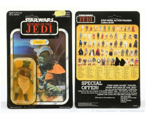 Palitoy Star Wars vintage Return of the Jedi Klaatu 3 3/4" figure, Mint, within Excellent (yellowed) bubble, upon Near Mint u