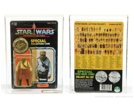 Kenner Star Wars vintage The Power of the Force Barada 3 3/4" figure, AFA Graded 85 Y-NM+ Card 85 Bubble 85 Figure 85, upon u