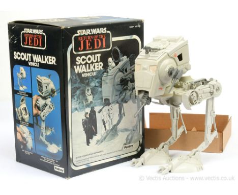 Palitoy Star Wars vintage Return of the Jedi Scout Walker, Good Plus complete, within Good opened box, includes insert.