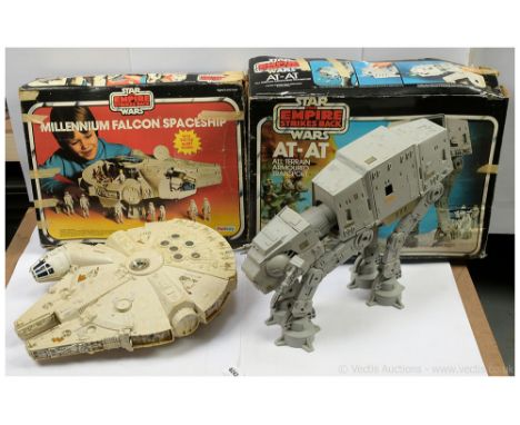 Palitoy Star Wars vintage Millennium Falcon, Fair to Good (missing radar housing and ball &amp; arm), within Fair opened box.