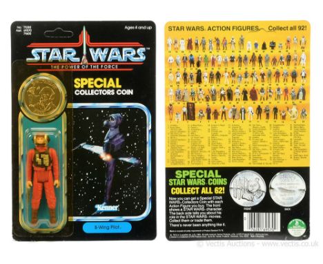Kenner Star Wars vintage The Power of the Force B-Wing Pilot 3 3/4" figure, Mint, within Excellent (yellowed) bubble, upon Ne
