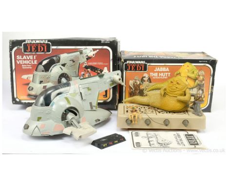 Palitoy Star Wars vintage Slave 1, Excellent complete, within Fair opened box. Kenner Star Wars vintage Jabba The Hutt Playse