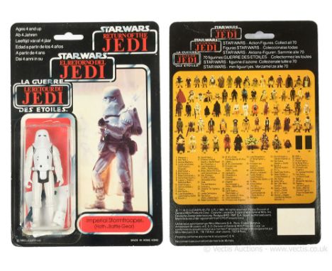 Kenner Star Wars vintage Return of the Jedi Tri-logo Hoth Stormtrooper 3 3/4" figure, Mint, within Fair (dented and cracked) 