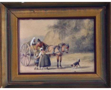 Gud Berndt/Family with Horse and Cart/Family with Sled/a pair/watercolour, 10cm x 14cm