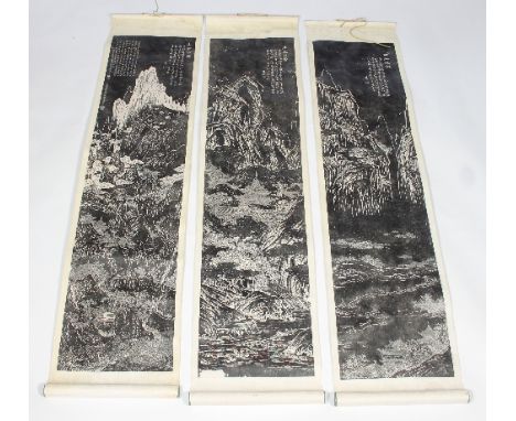 A collection of Chinese scroll prints and watercolours, various