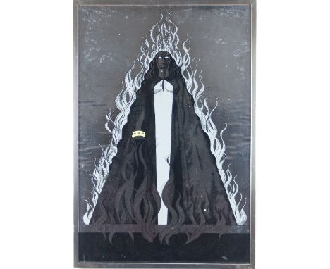 Ingrid Rosell/Brunnhilde/lithograph on silver foiled sheet/printed by J and P Atchinson/poster for the 1976 Royal Opera House