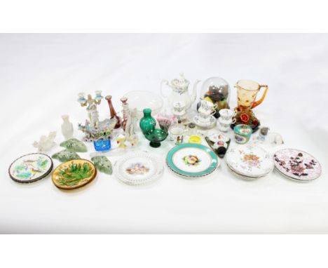 A quantity of sundry glass and ceramics to include a Sèrves style cup and saucer, a quantity of plates and a Louis Wain for P